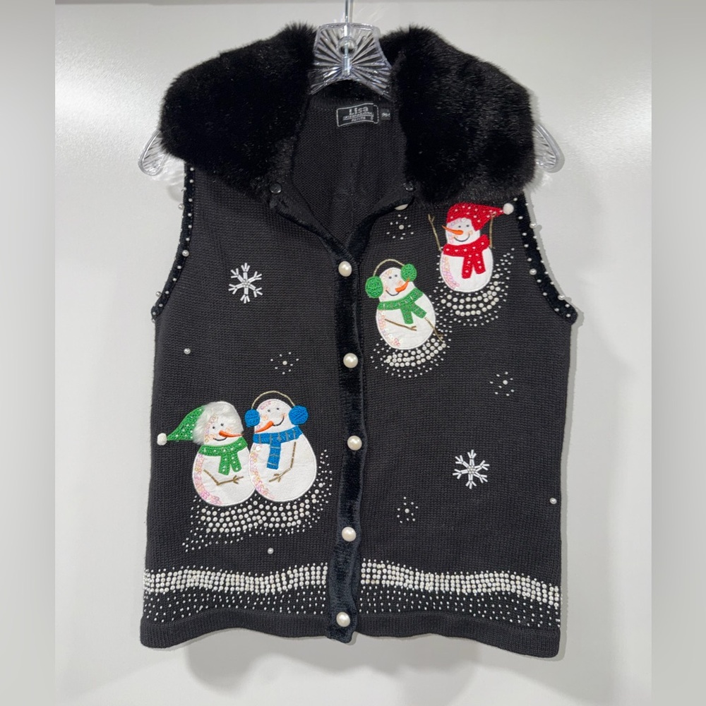 Lisa International Snowman Winter Sweater Vest